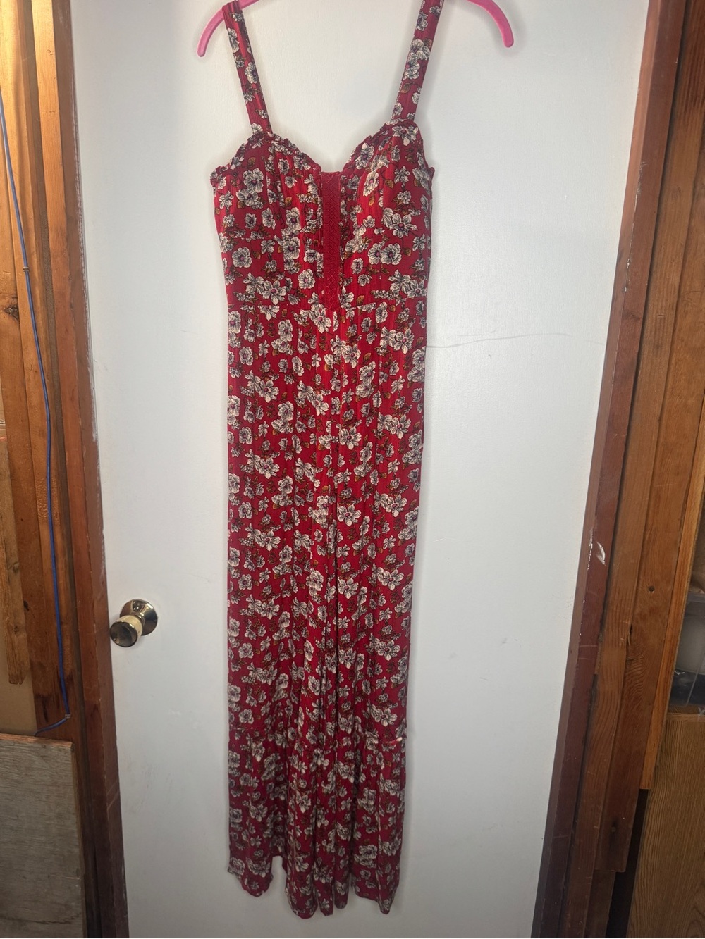 American Eagle Outfitters Red Floral Maxi Dress